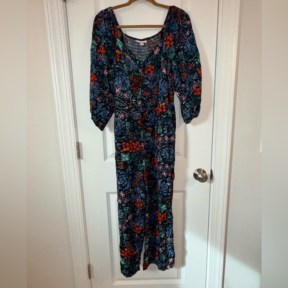 Knox Rose Pants - Know Rose Floral Print Jumpsuit (Size L)